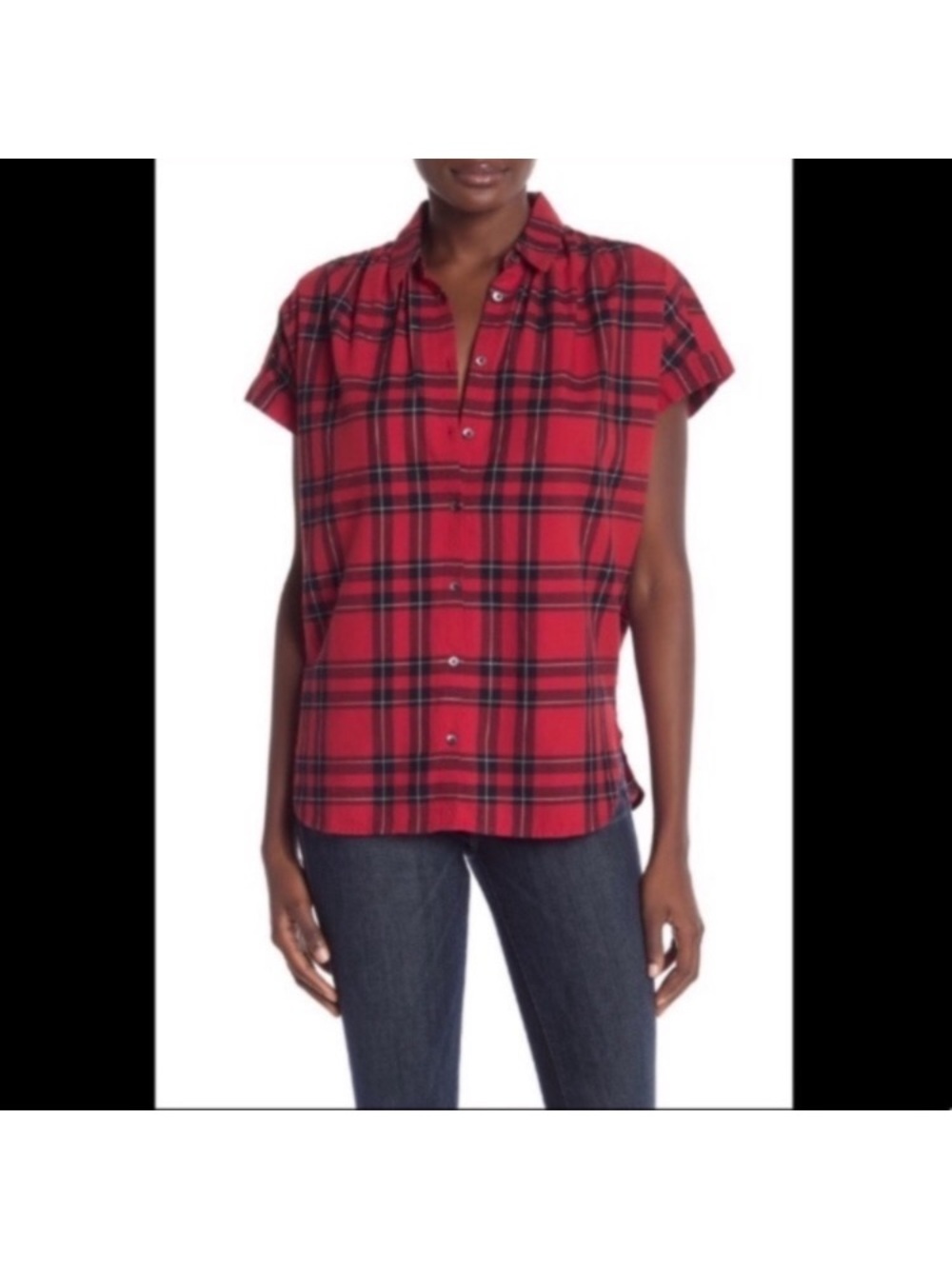 Madewell Central Shirt Red Plaid Dahl Plaid Short-Sleeve Button-Down - Picture 5 of 8